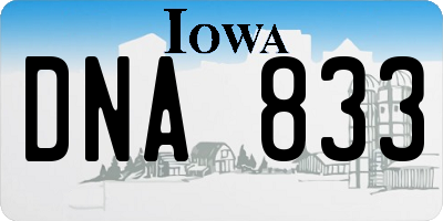 IA license plate DNA833