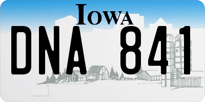 IA license plate DNA841