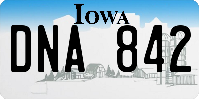 IA license plate DNA842