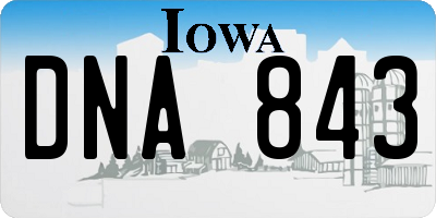 IA license plate DNA843