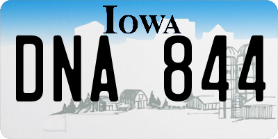 IA license plate DNA844