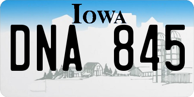 IA license plate DNA845