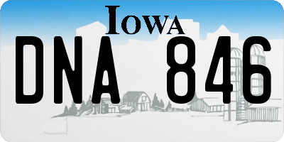 IA license plate DNA846