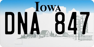 IA license plate DNA847