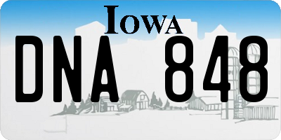 IA license plate DNA848