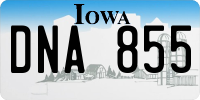 IA license plate DNA855