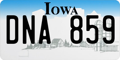 IA license plate DNA859