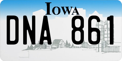 IA license plate DNA861