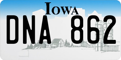IA license plate DNA862