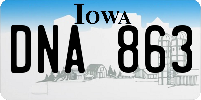 IA license plate DNA863