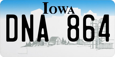 IA license plate DNA864