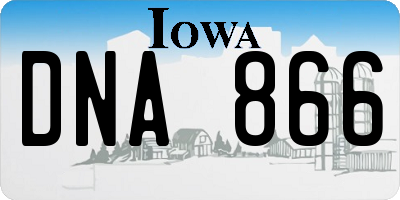 IA license plate DNA866