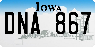 IA license plate DNA867