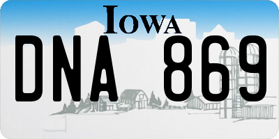 IA license plate DNA869