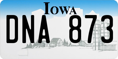 IA license plate DNA873
