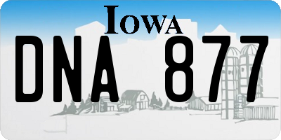 IA license plate DNA877