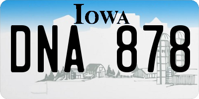 IA license plate DNA878