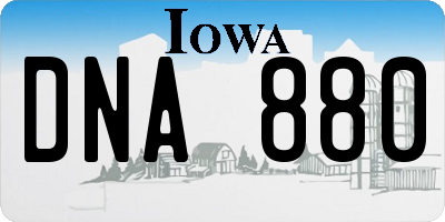 IA license plate DNA880