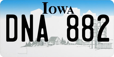 IA license plate DNA882
