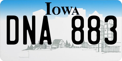 IA license plate DNA883