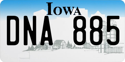 IA license plate DNA885