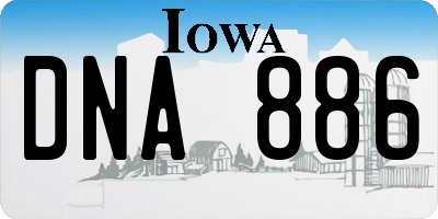 IA license plate DNA886