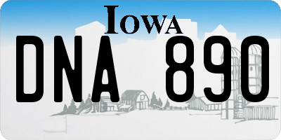 IA license plate DNA890