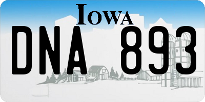 IA license plate DNA893
