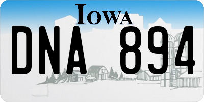 IA license plate DNA894