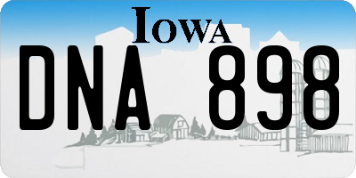 IA license plate DNA898