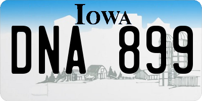 IA license plate DNA899