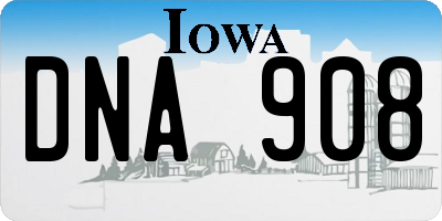 IA license plate DNA908