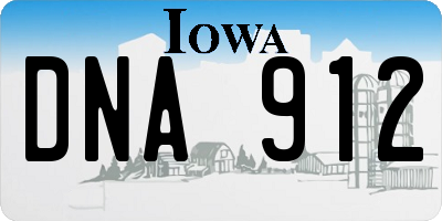 IA license plate DNA912