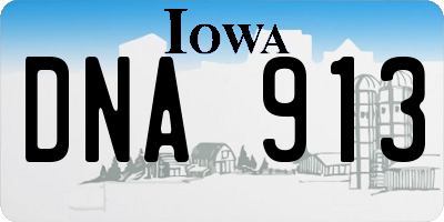 IA license plate DNA913