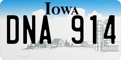 IA license plate DNA914