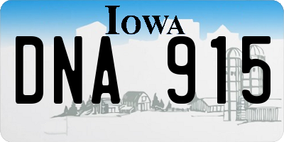 IA license plate DNA915