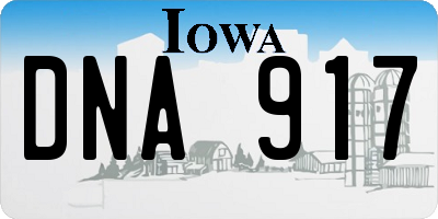 IA license plate DNA917