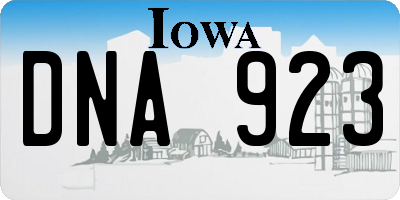 IA license plate DNA923