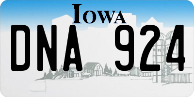IA license plate DNA924