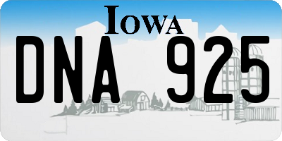 IA license plate DNA925