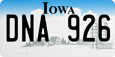 IA license plate DNA926
