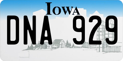 IA license plate DNA929
