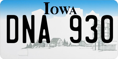 IA license plate DNA930