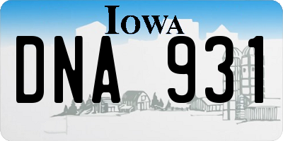 IA license plate DNA931
