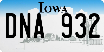 IA license plate DNA932