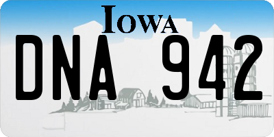 IA license plate DNA942