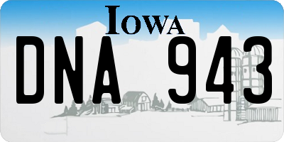 IA license plate DNA943