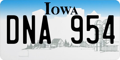 IA license plate DNA954