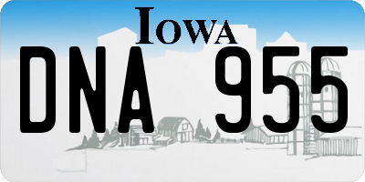 IA license plate DNA955