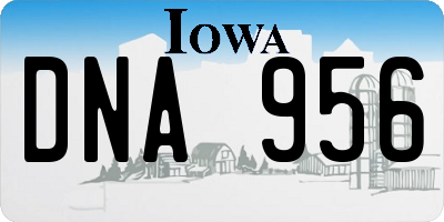 IA license plate DNA956
